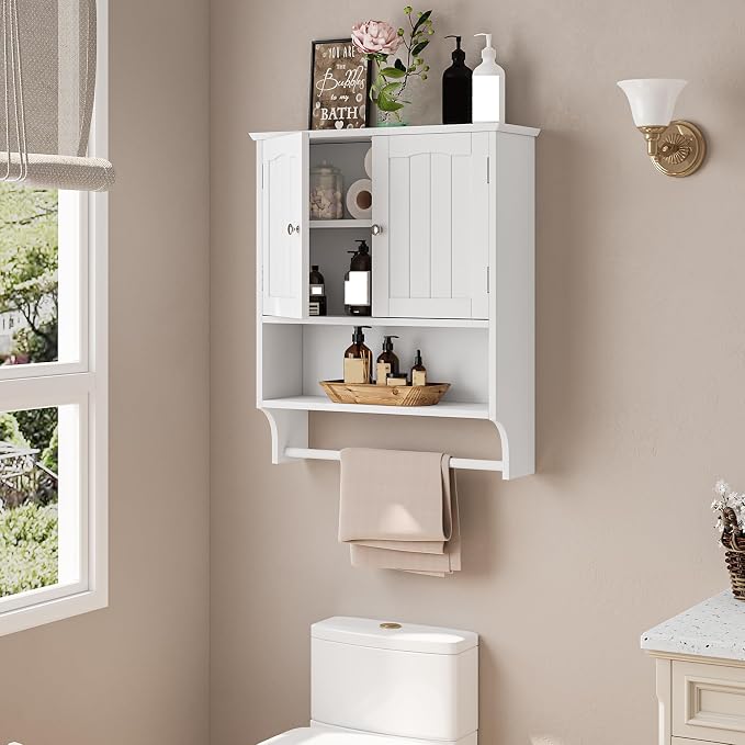 Bathroom Cabinet, Wall Mount, Towel Rack, Over The Toilet Storage Cabinet - Image 3