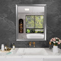 Amorho 30x36 Inch Bathroom Mirror Silver, Thick Metal Framed Wall Mirrors by Amorho