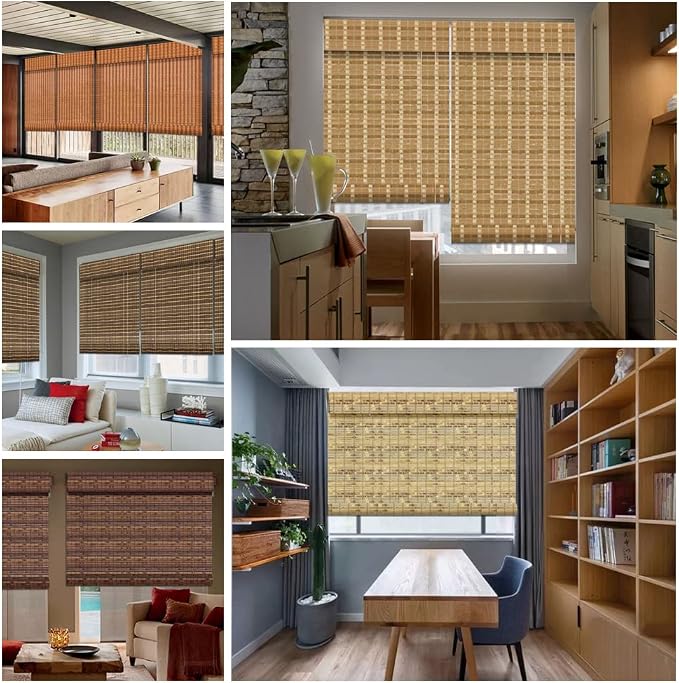 Letau No Drill No Tools Cordless Wood Window Shades Blinds, Bamboo Light - Image 7