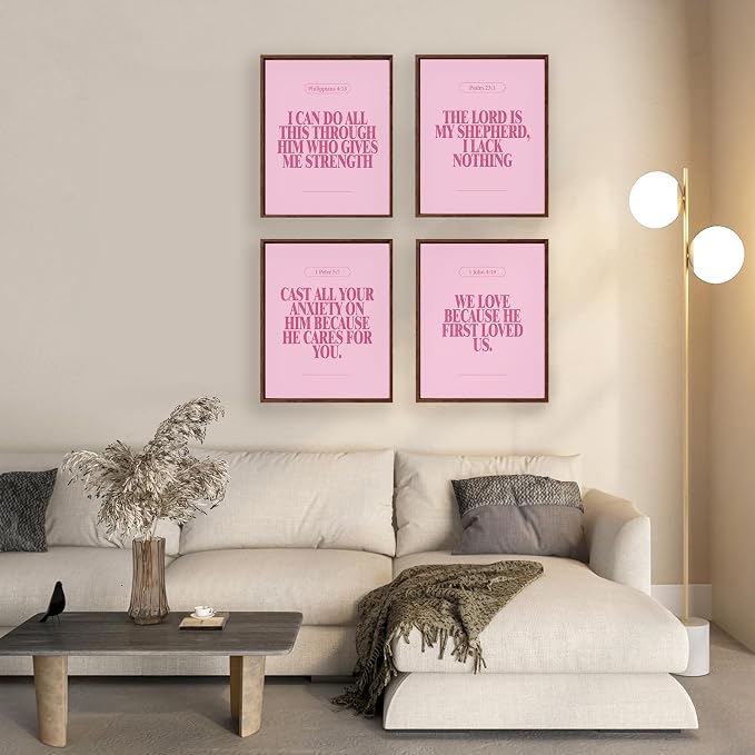 Locomiss Pink Christian Wall Art Decor Posters, Modern Bible Verse Prints - Image 5