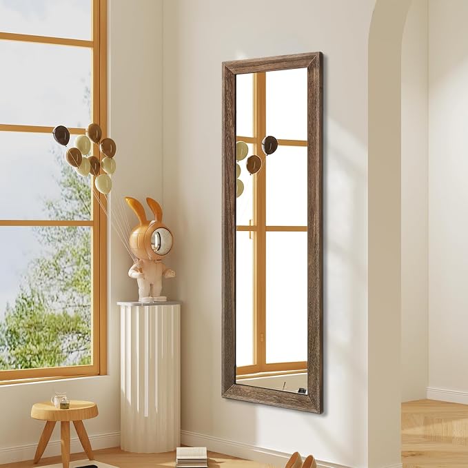 AAZZKANG Hanging Mirror Full Length Retro Large Wooden Framed Full Body Mirrors - Image 6