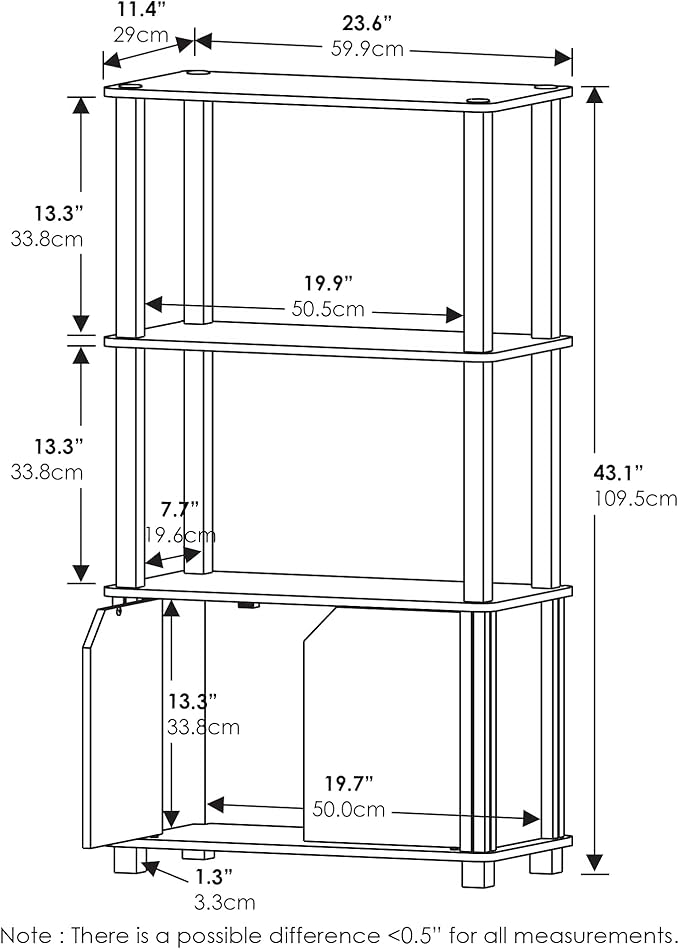Furinno Brahms 4-Tier Multipurpose Bookcase/Bookshelf/Display Shelf/Display Rack - Image 3