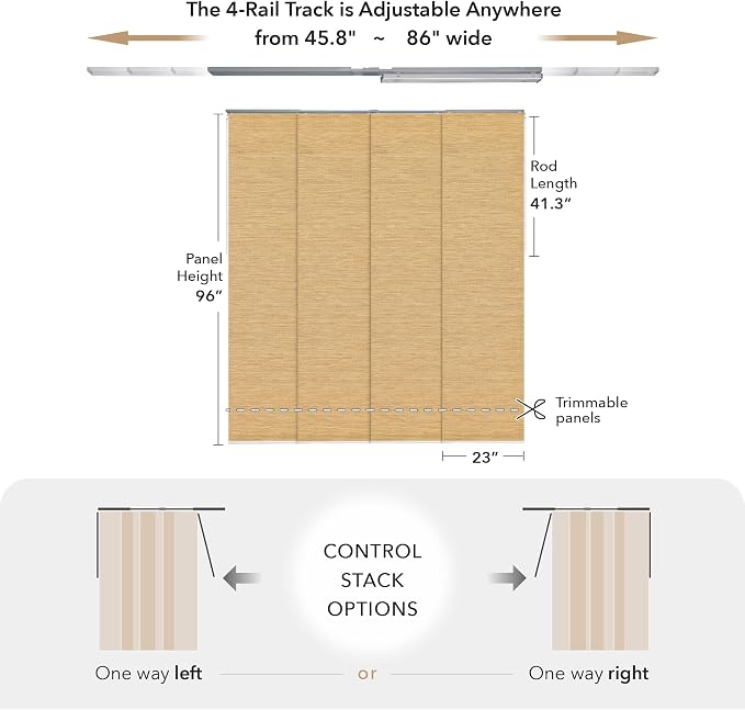 GoDear Design Adjustable Vertical Blinds, Sliding Door Blinds, Window Blinds & - Image 5
