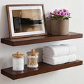 Homeforia 24inch Walnut Floating Shelves by Homeforia
