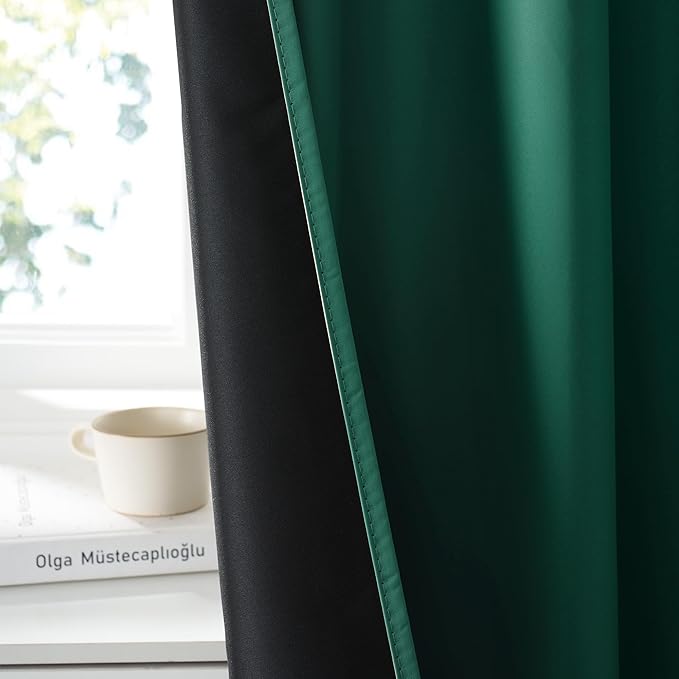 RYB HOME 100% Blackout Basement Curtains 30 inches Long, Heat & UV Blocking - Image 4