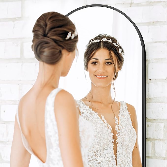 Sweetcrispy 59"x16" Arched Full Length Mirror, Leaning or Standing Full Body - Image 4