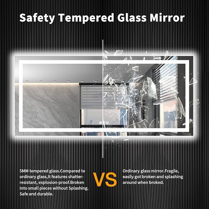 LOAAO 72X32 LED Bathroom Mirror - Image 7