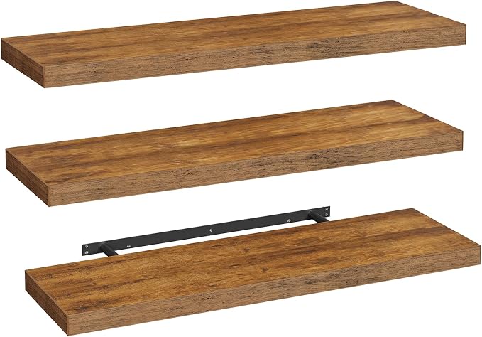 RALGEND Floating Shelves for Wall, 1.5" Thick Wall Shelf Set of 3 by RALGEND