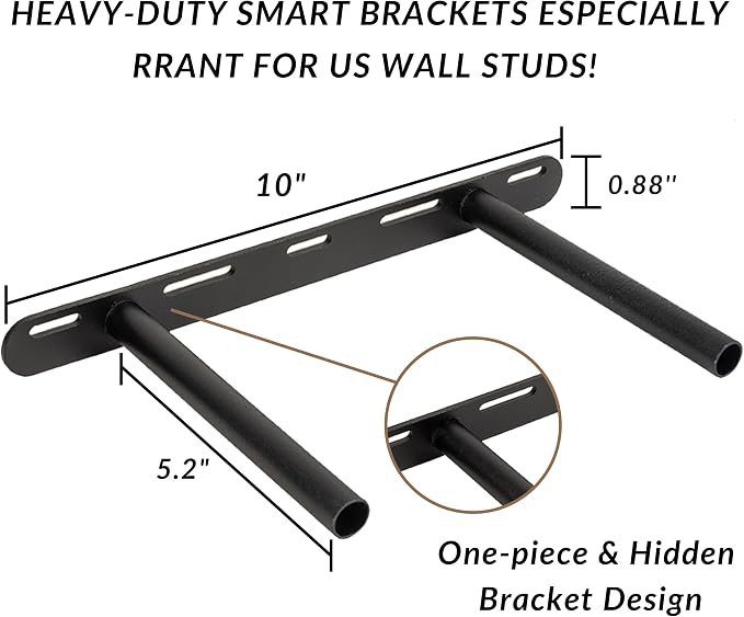 BGMG Wood Floating Shelves for Wall 16 inch Set of 2, Rustic Wooden Wall Mount - Image 3