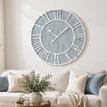 Quelay 30 Inch Coastal Wall Clock, Quiet Ticking Battery Operated, Rustic Retro by Quelay