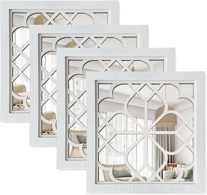 ZEXUIRU 4 Set. Rustic Wall Mirrors by ZEXUIRU