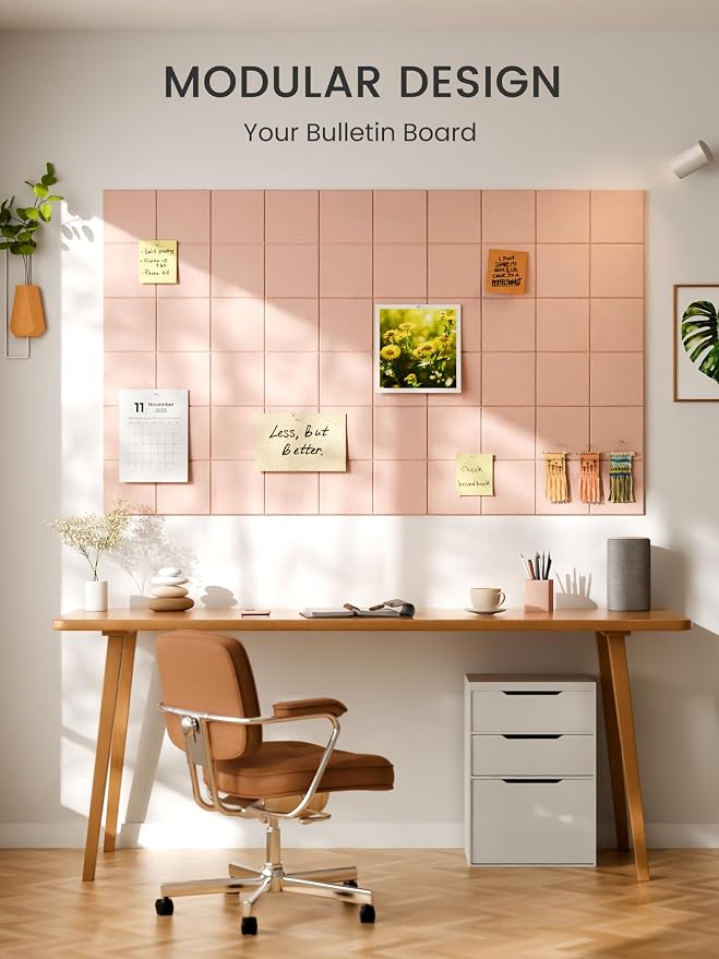 Bumusty Large Felt Bulletin Board, 30 Push Pins, 40 Adhesive Tabs - Image 6