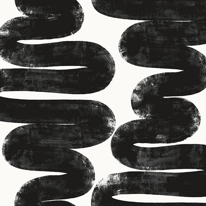 Tempaper x Bobby Berk White & Black Wiggle Room Removable Peel and Stick by TempaperCo