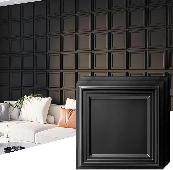 Art3d 33-Pack 3D Wall Panel for Interior Wall Décor, Diamond Textured PVC by Art3d