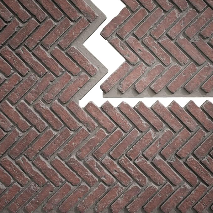 EverStone Herringbone Faux Brick Panel, 46 1/2"W x 25 1/4"H x 1"D, Stratus Color - Image 9