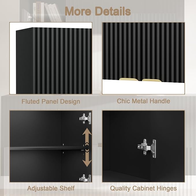 ChooChoo 4 Doors Wall Cabinet Laundry Room, Bathroom Wall Cabinet - Image 4