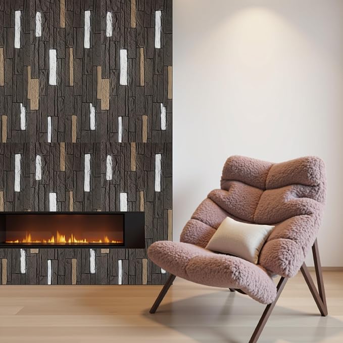 OUZUGIE 4 PCS Faux Stone Wall Panel 47.2’’ x 23.6’’ Interior Exterior Wall - Image 6