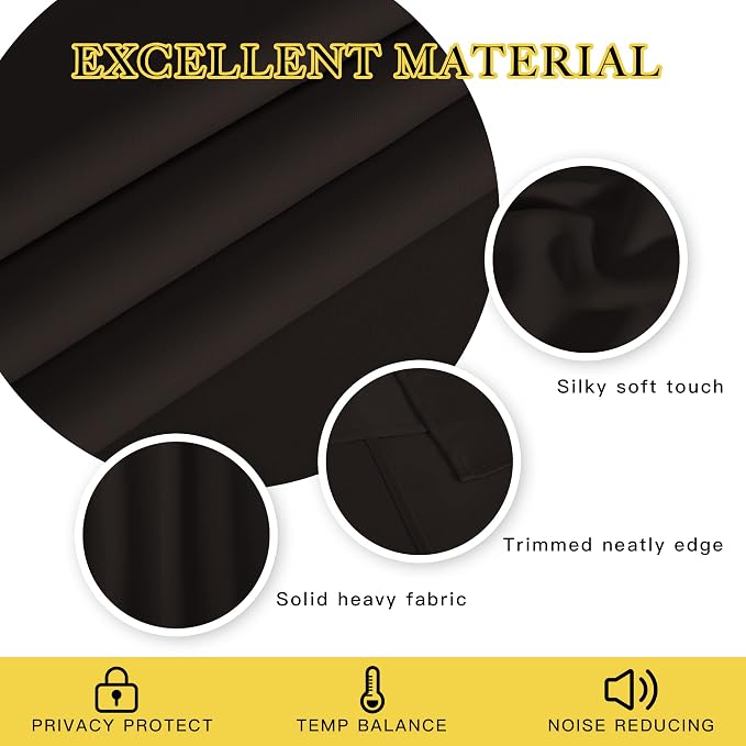NICETOWN Toffee Brown Blackout Curtains 84 inch Length, Grommet Top Room - Image 2
