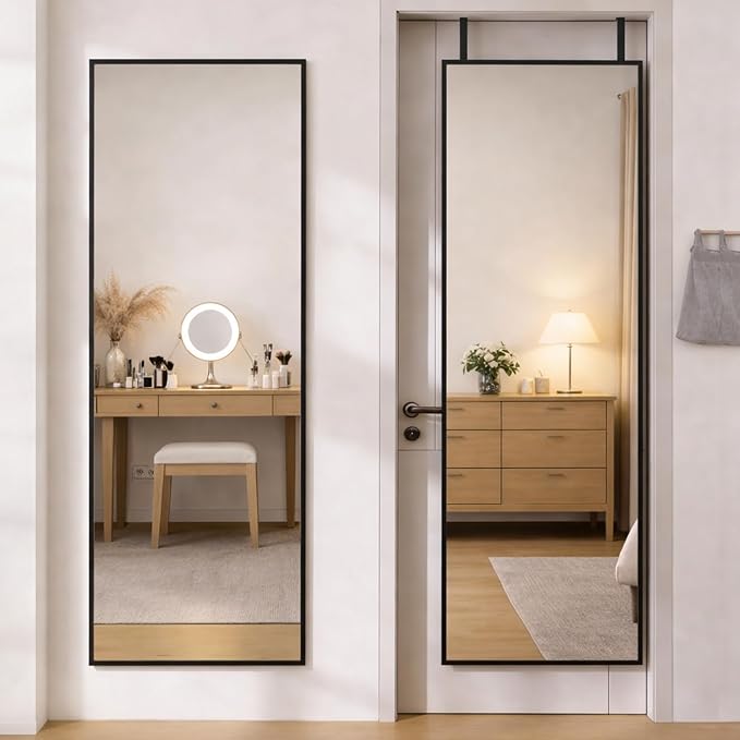 Simple Deluxe 47x14 Full Length Mirror Over The Door, Wall Mounted Full Body by SimpleDeluxe