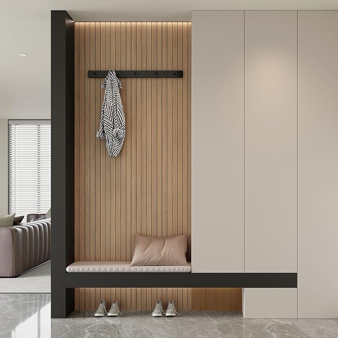 Yutianli PVC Slat Wall Panel Peel and Stick 236"x 15.7" Faux Wood Slat Panel - Image 4