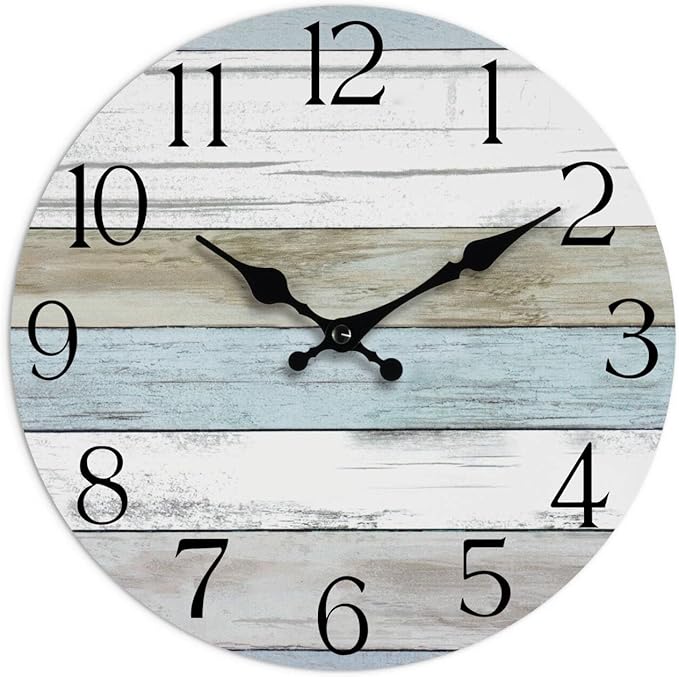 Wall Clock, 16 Inch Silent Non Ticking Wall Clocks Battery Operated, Rustic by HYLANDA