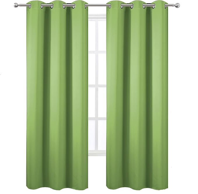 LEMOMO Light Green Thermal Blackout Curtains/38 x 84 Inch/Set of 2 Panels Room - Image 2