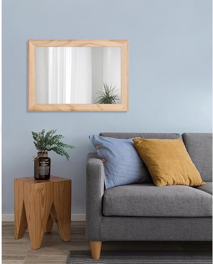 AAZZKANG Rustic Mirrors for Wall Rectangle Wood Frame Mirror Decorative for - Image 7