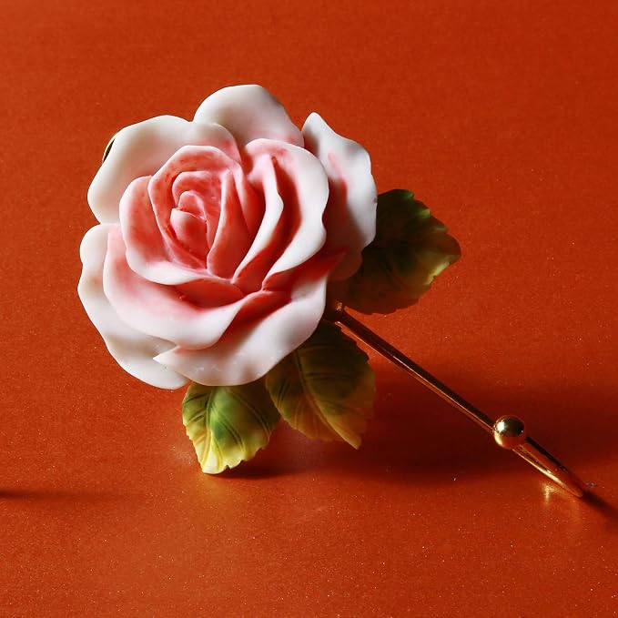 Beautiful Pink Flower Decorative Wall Hook, Fancy Cute Handmade Resin Rose Robe - Image 7