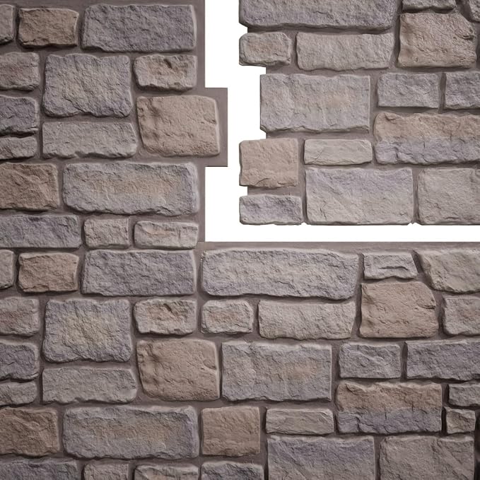EverStone Cobblestone Faux Stone Panel, Harbor Mist Color - Image 9