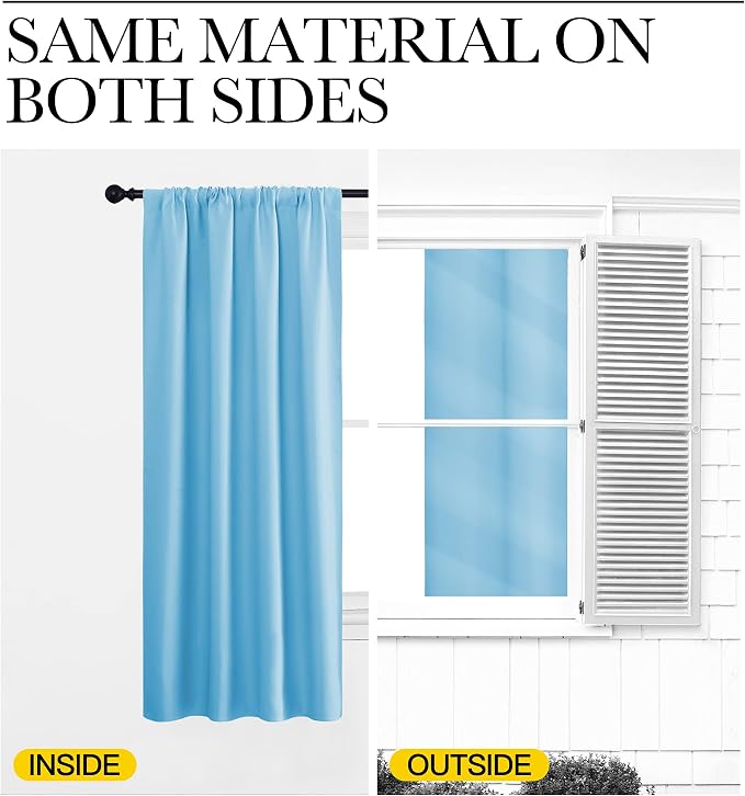 NICETOWN 2 Panels Blackout Curtains, Rod Pocket Thermal Insulated Drapess - Image 7