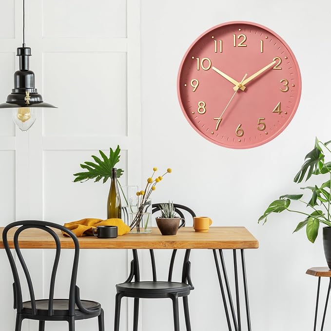 Mosewa Wall Clock 8 Inch, Battery Operated Silent Non-Ticking Modern Analog - Image 6