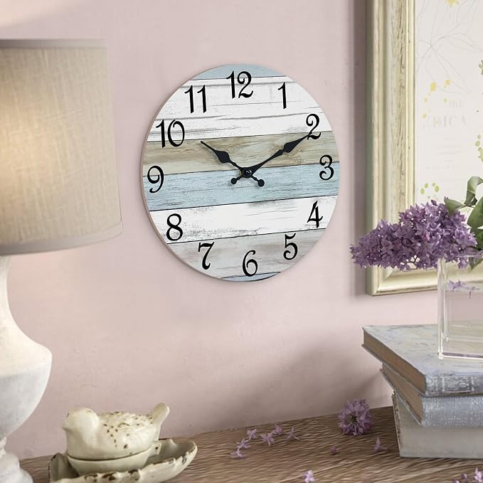 CHYLIN Wall Clock 12 Inch Bathroom Clock, Rustic Wall Clocks Battery Operated - Image 7