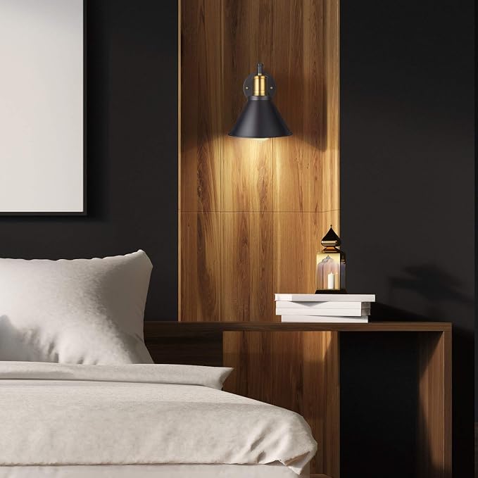 Swing Arm Wall Lamp Plug-in Cord Industrial Wall Sconce, Bronze and Black Finish - Image 5