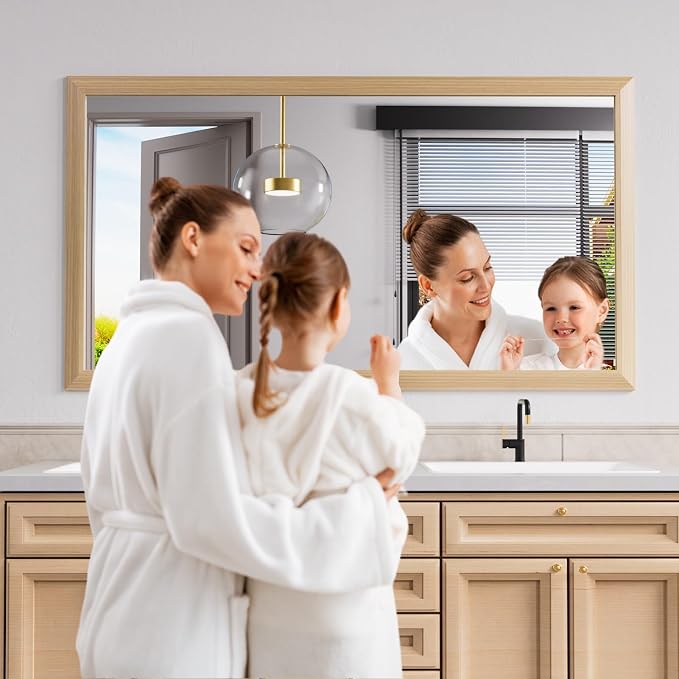Amorho Bathroom Mirror, Hang Horizontally/Vertically, Suitable - Image 5