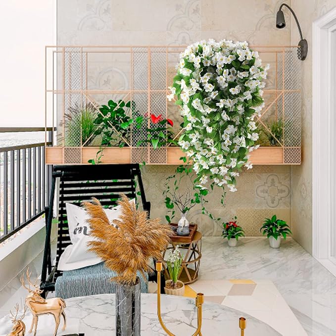 ZFProcess Artificial Fake Hanging Flowers Plants - Image 3