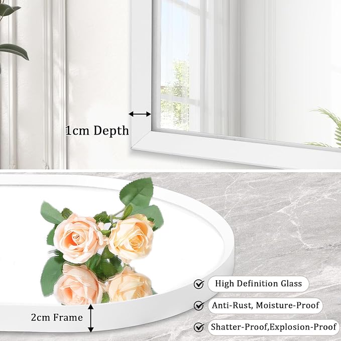Arched Wall Mirror, Brushed Metal Frame Mirror, Arch Bathroom Vanity - Image 2