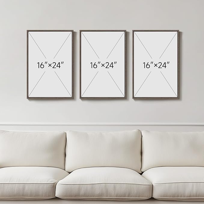 Framed Vintage Botanical Wall Art, 3 Piece Neutral Floral Plants Canvas - Image 3