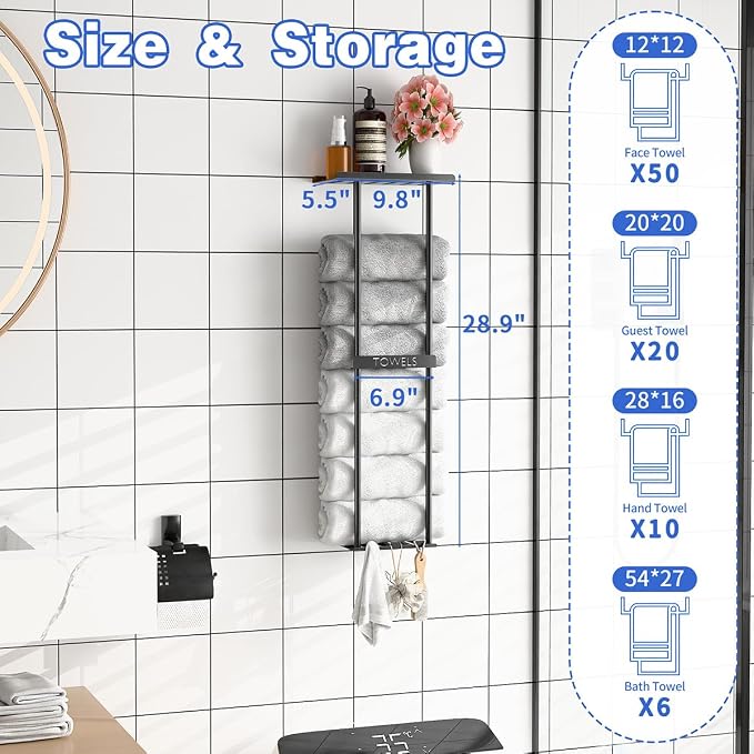 2-Tier Wall-Mounted Towel Rack - Image 3