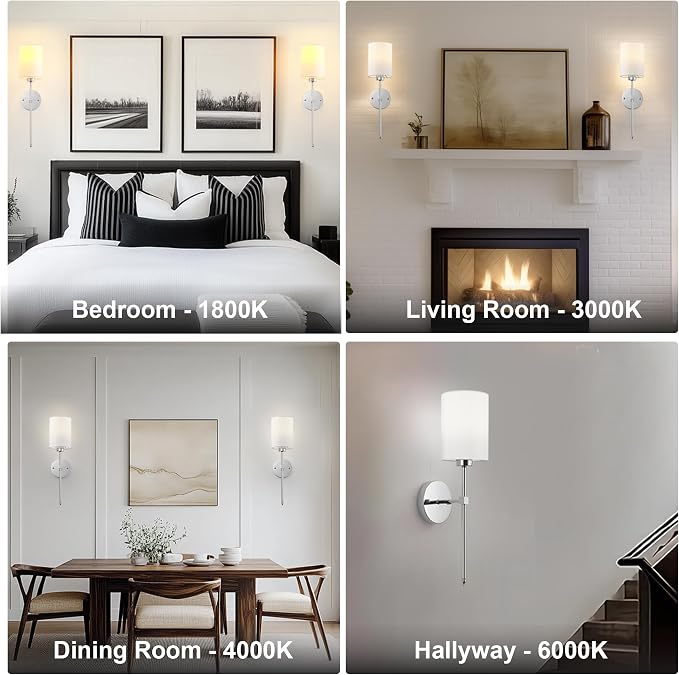 Battery Operated Wall Sconces Set of Two, Wireless Rechargeable Wall Light - Image 8