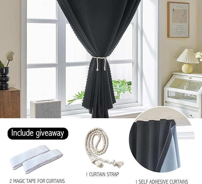 AJAZZ self Adhesive Portable 100% Blackout Curtains Simple and Easy to - Image 2