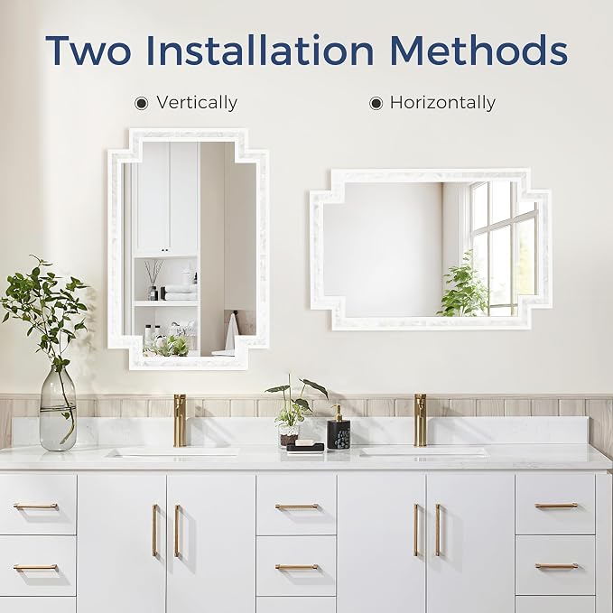 Tanmicoshomy 24 x 36 Inch White Bathroom Mirrors - Image 4