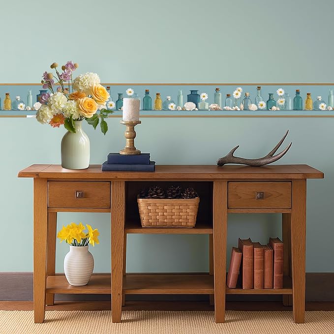 Coastal Wallpaper Border 196x4 Inch Peel and Stick Wall Border Self Adhesive - Image 6