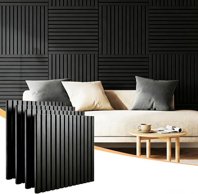 Acoustic Panels 4 Pack Self-Adhesive Upgrade, 23.62"X23.62" Sound Proof Wall by Unknown