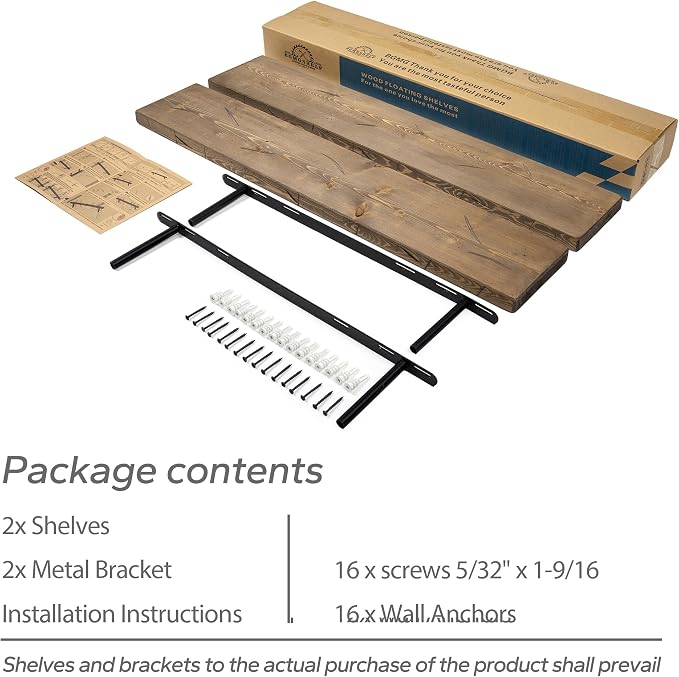BGMG 30 inch Distressed Walnut Floating Shelves - Image 7