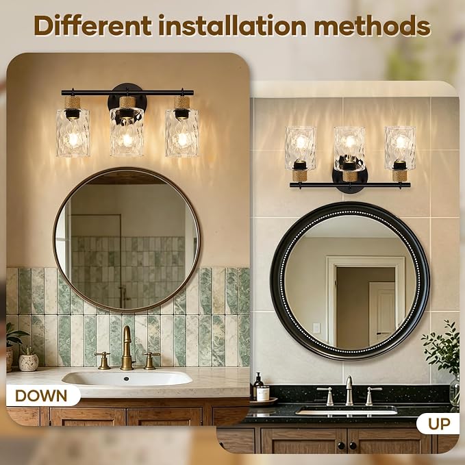 MOKATNG Bathroom Light Fixtures, 3-Light Coastal Vanity Lights - Image 7
