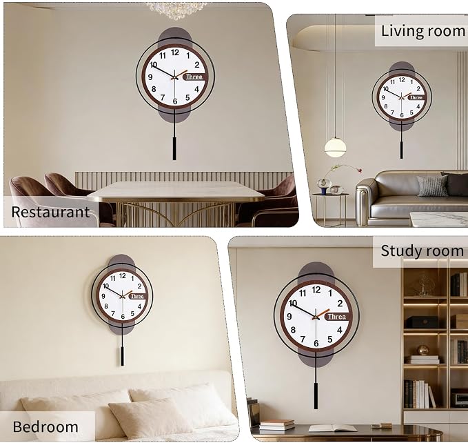 Dankeit Modern Wall Clock with Oak Wood Dial and Silent Movement, 12.6x22.8 - Image 7