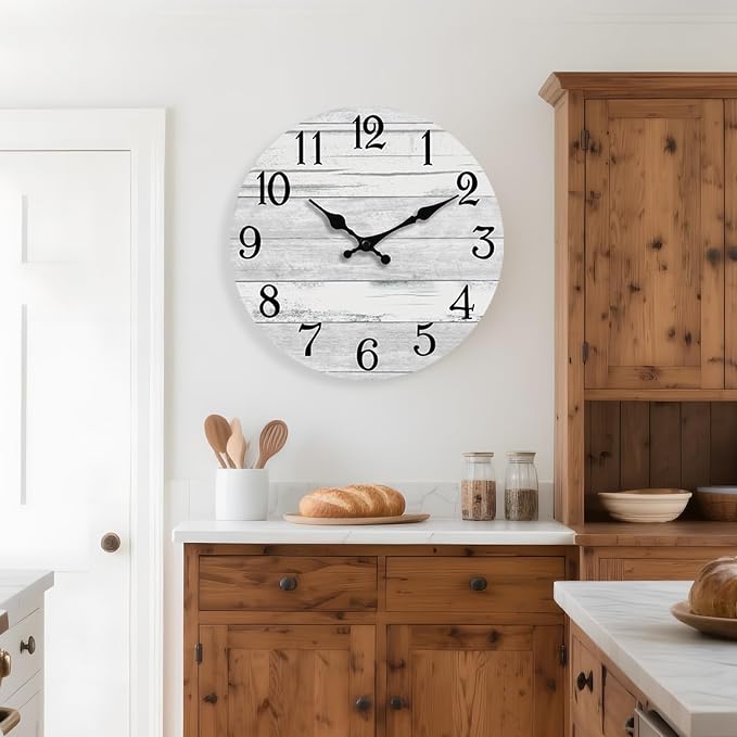 KECYET Wall Clock Battery Operated 18 Inch Large Gray Silent Non Ticking - Image 4
