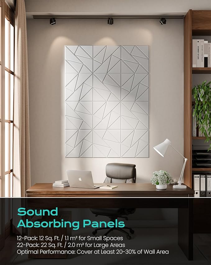 22-Pack Acoustic Panels, Peel & Stick Sound Proof Foam Panels - Image 6
