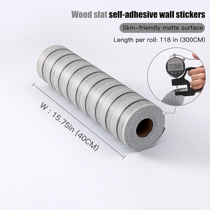 Peel and Stick PVC Slat Wall Panels, Wood Grain Self-Adhesive Soundproof - Image 4