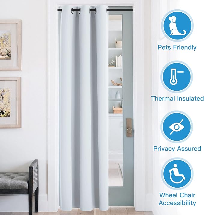 RYB Home Blackout Curtains Thermal Insulating Privacy Temporary Door Curtains - Image 2